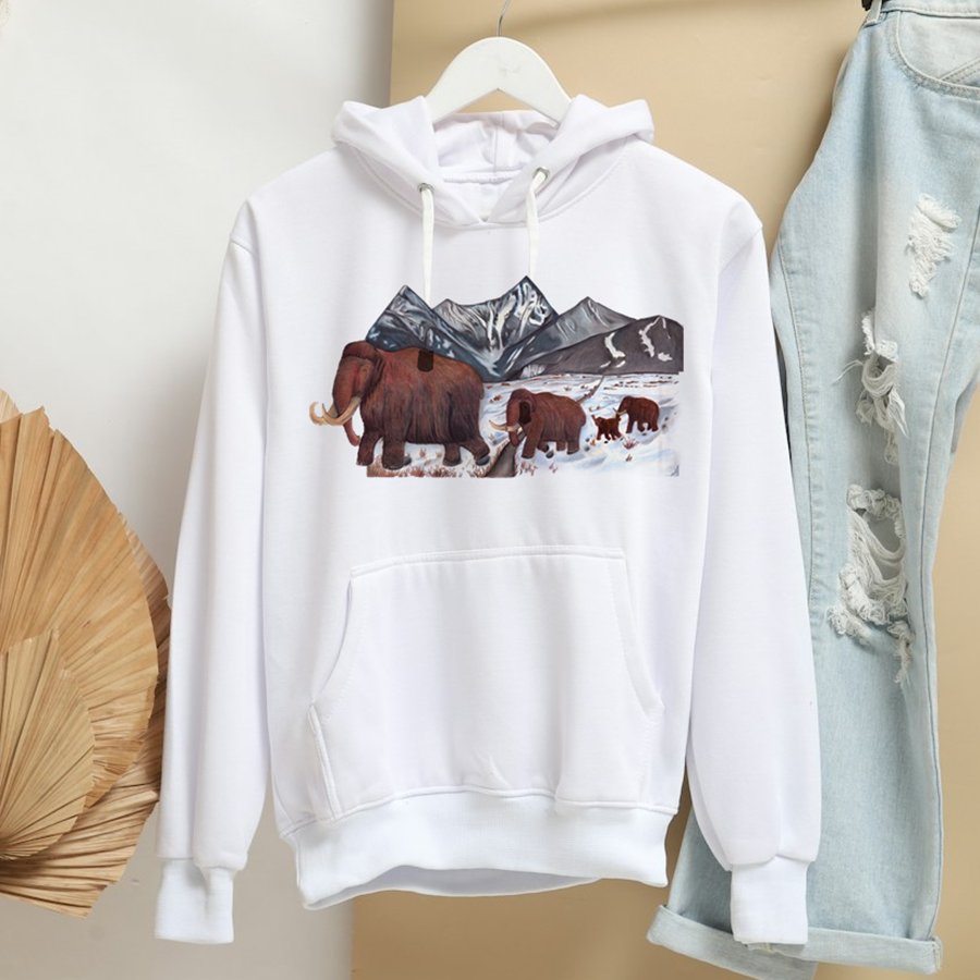 Hoodie mock-up with your Mammoth March drawing